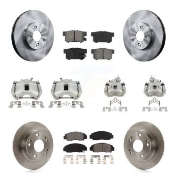 Front Rear Disc Brake Caliper Rotors And Semi-Metallic Pads Kit (10Pc) For Honda Accord KC8-101016S
