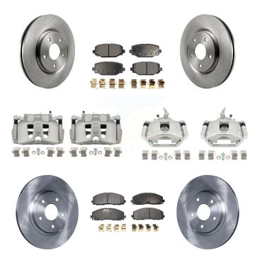 Front Rear Disc Brake Caliper Rotor & Ceramic Pad Kit (10Pc) For 2014-2020 Dodge Journey KC8-101016T