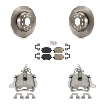 Rear Disc Brake Caliper Rotors And Ceramic Pads Kit For Volkswagen GTI Audi A3 Quattro KC8-101017N