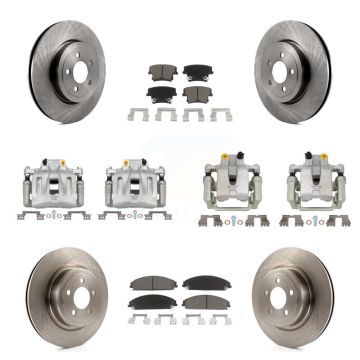 Front Rear Disc Brake Caliper Rotor & Ceramic Pad Kit (10Pc) For 2011 Dodge Charger 3.6L KC8-101018C