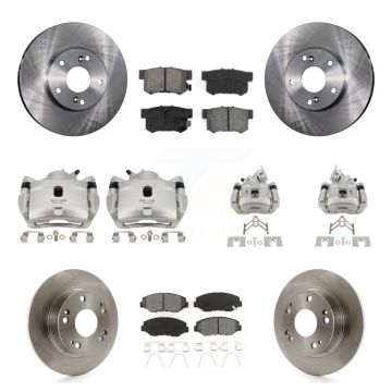 Front Rear Disc Brake Caliper Rotors And Semi-Metallic Pads Kit (10Pc) For Honda Accord KC8-101018S