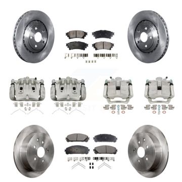 Front Rear Disc Brake Caliper Rotors Semi-Metallic Pad Kit (10Pc) For Lexus RX350 RX450h KC8-101019P