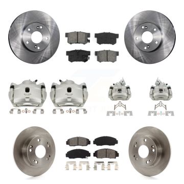 Front Rear Disc Brake Caliper Rotors And Semi-Metallic Pads Kit (10Pc) For Honda Accord KC8-101019S