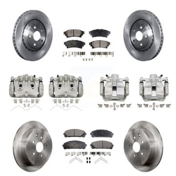 Front Rear Disc Brake Caliper Rotors Semi-Metallic Pad Kit (10Pc) For Lexus RX350 RX450h KC8-101020P