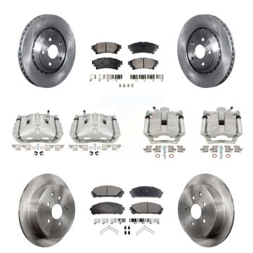 Front Rear Brake Caliper Rotor Semi-Metallic Pad Kit (10Pc) For Toyota Sienna Highlander KC8-101021P