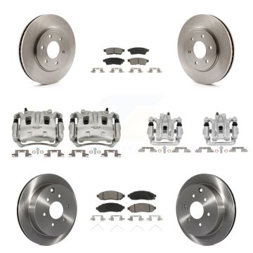 Front Rear Brake Caliper Rotor Ceramic Pad Kit (10Pc) For Nissan Frontier Suzuki Equator KC8-101022C