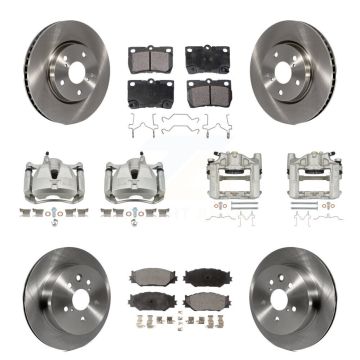 Front Rear Brake Caliper Rotors Semi-Metallic Pad Kit (10Pc) For 2010-2013 Lexus IS250 C KC8-101023P