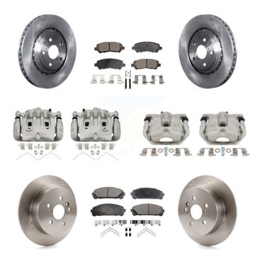 Front Rear Disc Brake Caliper Rotor & Semi-Metallic Pad Kit (10Pc) For Toyota Highlander KC8-101025P