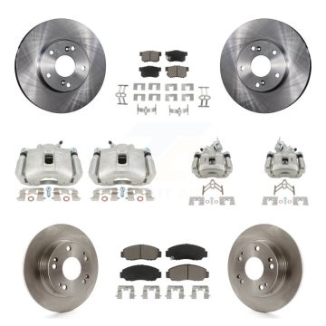 Front Rear Disc Brake Caliper Rotors And Ceramic Pads Kit (10Pc) For Honda Accord KC8-101027C