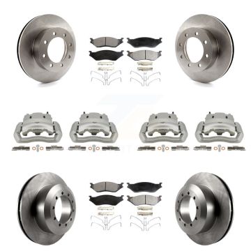 Front Rear Brake Caliper Rotors & Semi-Metallic Pad Kit (10Pc) For Ford E-550 Super Duty KC8-101028P