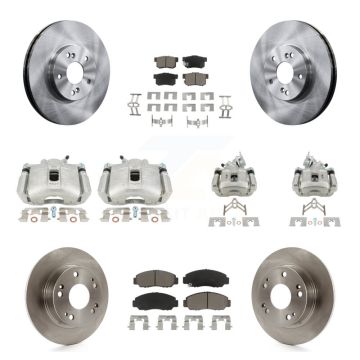 Front Rear Disc Brake Caliper Rotors And Ceramic Pads Kit (10Pc) For Honda Accord KC8-101029C