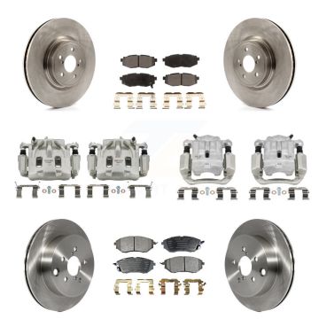 Front Rear Brake Caliper Rotor And Semi-Metallic Pad Kit (10Pc) For Subaru Forester 2.0L KC8-101030P