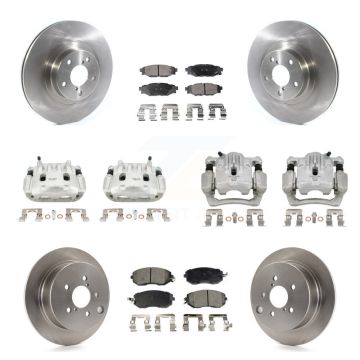 Front Rear Disc Brake Caliper Rotors Semi-Metallic Pad Kit (10Pc) For Subaru Forester XV KC8-101031P