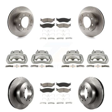 Front Rear Disc Brake Caliper Rotor And Ceramic Pad Kit (10Pc) For Ford E-550 Super Duty KC8-101033C