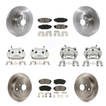 Front Rear Brake Caliper Rotors Semi-Metallic Pad Kit (10Pc) For Subaru Impreza Forester KC8-101033S