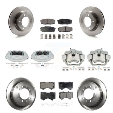 Front Rear Disc Brake Caliper Rotor & Ceramic Pad Kit (10Pc) For Lexus LX570 Toyota Land KC8-101033T