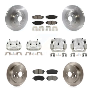 Front Rear Brake Caliper Rotors & Semi-Metallic Pad Kit (10Pc) For Subaru Outback Legacy KC8-101034S