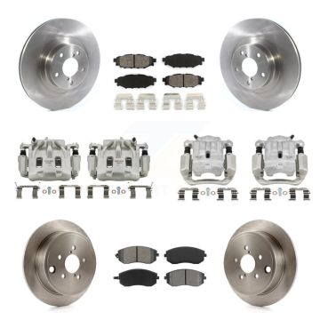 Front Rear Disc Brake Caliper Rotors And Semi-Metallic Pads Kit (10Pc) For Subaru Legacy KC8-101035S