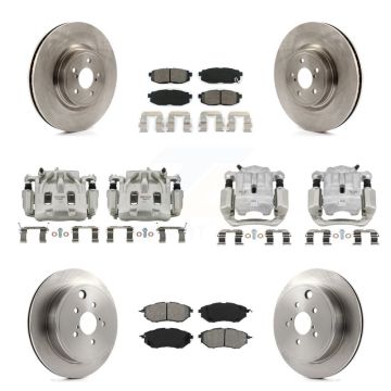 Front Rear Brake Caliper Rotors & Semi-Metallic Pad Kit (10Pc) For Subaru Outback Legacy KC8-101036S