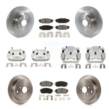 Front Rear Brake Caliper Rotors & Semi-Metallic Pad Kit (10Pc) For Subaru Outback Legacy KC8-101037S