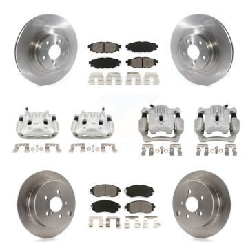 Front Rear Disc Brake Caliper Rotors Semi-Metallic Pad Kit (10Pc) For Subaru Forester XV KC8-101038S