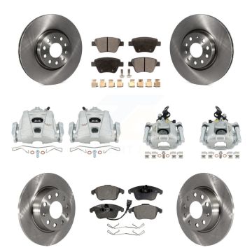 Front Rear Brake Caliper Rotors & Ceramic Pad Kit (10Pc) For 2012-2014 Volkswagen Passat KC8-101038T