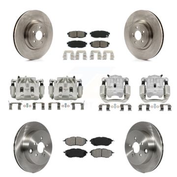 Front Rear Brake Caliper Rotor And Semi-Metallic Pad Kit (10Pc) For Subaru Forester 2.0L KC8-101039S
