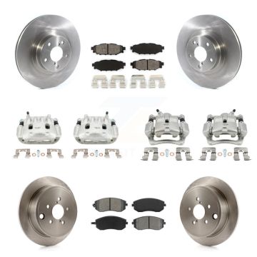 Front Rear Brake Caliper Rotors Semi-Metallic Pad Kit (10Pc) For Subaru Forester Impreza KC8-101040S