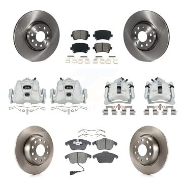 Front Rear Brake Caliper Rotors Semi-Metallic Pad Kit (10Pc) For 09-11 Volkswagen Tiguan KC8-101042S