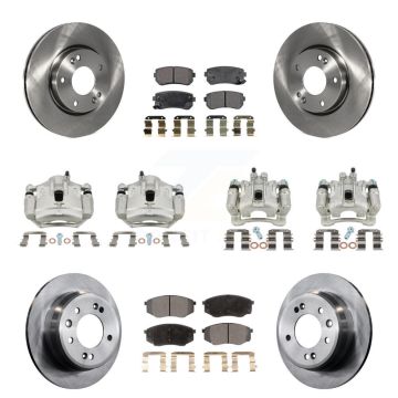 Front Rear Brake Caliper Rotor & Semi-Metallic Pad Kit (10Pc) For Hyundai Tucson Kia FWD KC8-101044P