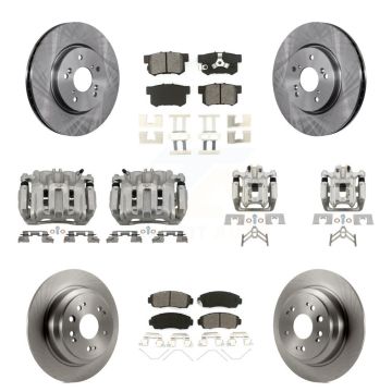 Front Rear Disc Brake Caliper Rotor And Semi-Metallic Pad Kit (10Pc) For Honda Crosstour KC8-101044S