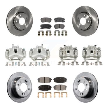 Front Rear Disc Brake Caliper Rotors And Ceramic Pads Kit (10Pc) For Hyundai Elantra KC8-101044T
