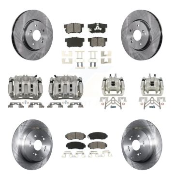 Front Rear Brake Caliper Rotor And Semi-Metallic Pad Kit (10Pc) For Honda CR-V Acura RDX KC8-101045S