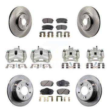 Front Rear Disc Brake Caliper Rotors And Semi-Metallic Pad Kit (10Pc) For Hyundai Tucson KC8-101046P