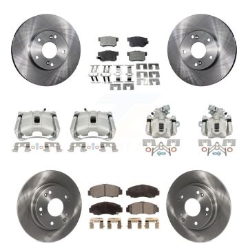 Front Rear Disc Brake Caliper Rotors And Ceramic Pads Kit (10Pc) For Acura CSX KC8-101046T