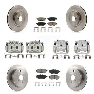 Front Rear Disc Brake Caliper Rotor And Ceramic Pad Kit (10Pc) For Subaru Outback Legacy KC8-101048C