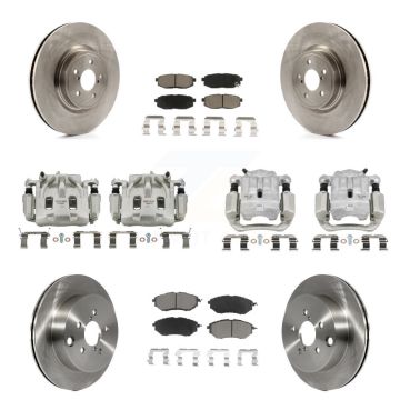 Front Rear Brake Caliper Rotor Ceramic Pad Kit (10Pc) For 2014-2018 Subaru Forester 2.0L KC8-101051C