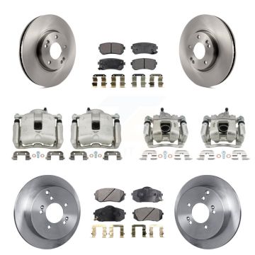 Front Rear Disc Brake Caliper Rotors And Semi-Metallic Pads Kit (10Pc) For Kia Sportage KC8-101051P