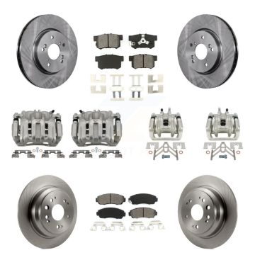 Front Rear Brake Caliper Rotor & Semi-Metallic Pad Kit (10Pc) For Honda Accord Crosstour KC8-101051S