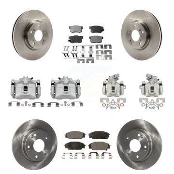 Front Rear Brake Caliper Rotor Ceramic Pad Kit (10Pc) For 06-08 Honda Civic Si with 2.0L KC8-101051T