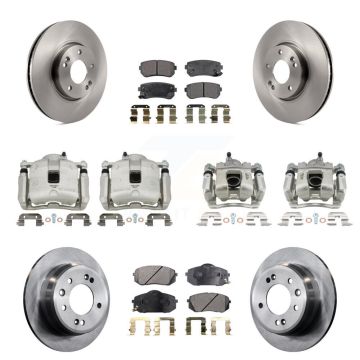 Front Rear Disc Brake Caliper Rotors And Semi-Metallic Pads Kit (10Pc) For Kia Sportage KC8-101052P