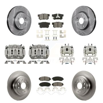 Front Rear Brake Caliper Rotor & Semi-Metallic Pad Kit (10Pc) For Honda Accord Crosstour KC8-101052S