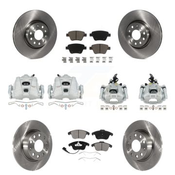 Front Rear Brake Caliper Rotors & Ceramic Pad Kit (10Pc) For 2012-2014 Volkswagen Passat KC8-101053C