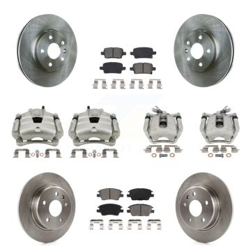 Front Rear Disc Brake Caliper Rotor And Semi-Metallic Pad Kit (10Pc) For Chevrolet Cruze KC8-101053S