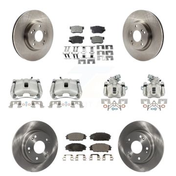 Front Rear Brake Caliper Rotor And Ceramic Pad Kit (10Pc) For 2007-2010 Acura CSX Type-S KC8-101053T