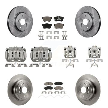 Front Rear Disc Brake Caliper Rotors And Ceramic Pads Kit (10Pc) For Honda Crosstour KC8-101055C