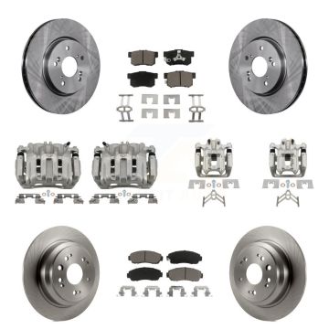 Front Rear Disc Brake Caliper Rotors Ceramic Pad Kit (10Pc) For 2012 Honda Crosstour FWD KC8-101056C