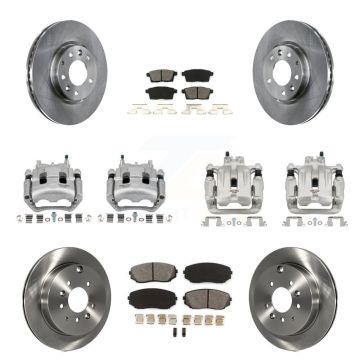 Front Rear Brake Caliper Rotor And Semi-Metallic Pad Kit (10Pc) For Mazda CX-7 Ford Edge KC8-101056S