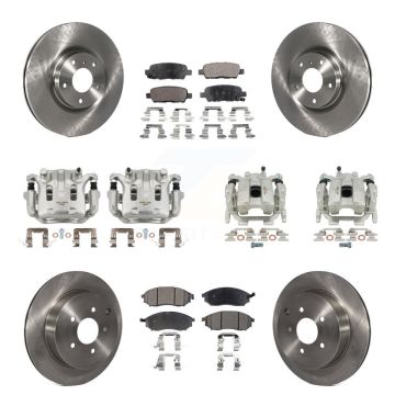 Front Rear Brake Caliper Rotors & Ceramic Pad Kit (10Pc) For Nissan Murano INFINITI QX70 KC8-101056T