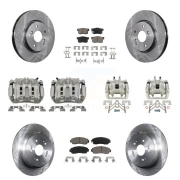Front Rear Disc Brake Caliper Rotors And Ceramic Pads Kit (10Pc) For Acura RDX KC8-101057C